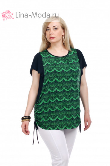 Блуза "Олси" 1510016 ОЛСИ (Кружево зеленый)